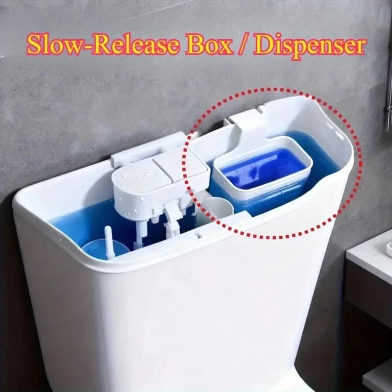 Boîte de nettoyant pour cuvette de toilettes, distributeur solide pour réservoir de toilettes - pièce de rechange, distributeur suspendu à libération lente, prolonge le temps de nettoyage