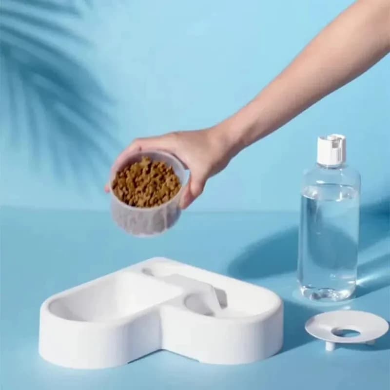 Bol à boire automatique pour animaux de compagnie, bol pour chat résistant à l'humidité, bassin pour chien, double usage, multifonctionnel, pour boire et nourrir