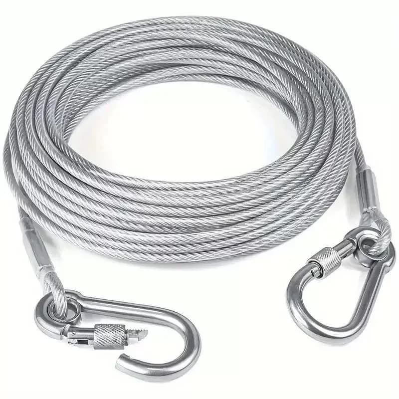 1 pièce, corde en acier inoxydable polyvalente de 2/5/10 mètres pour corde à linge, corde de traction pour camping en extérieur, laisse épaisse pour chien et animal de compagnie