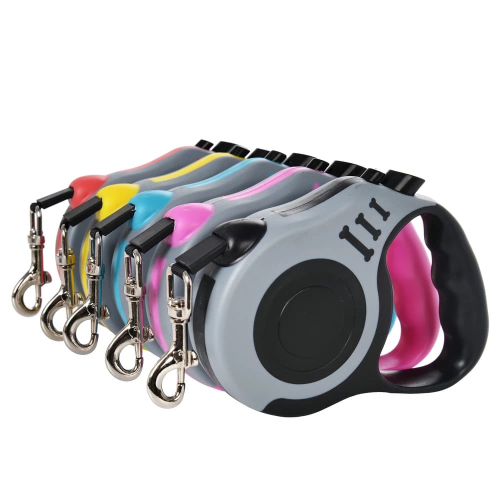 1 pièce/3 pièces Laisse rétractable automatique en nylon de 3m/5m pour petits chiens et chats, pour la promenade, les voyages et la randonnée en extérieur