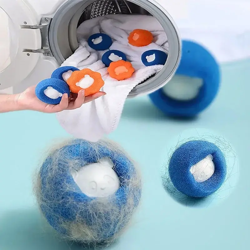 Épilateur réutilisable pour animaux de compagnie, boule, blanchisserie, machine à laver, filtre, laine, autocollant, poils de chat, fourrure, attrape-peluches, maison, 1-5 pièces