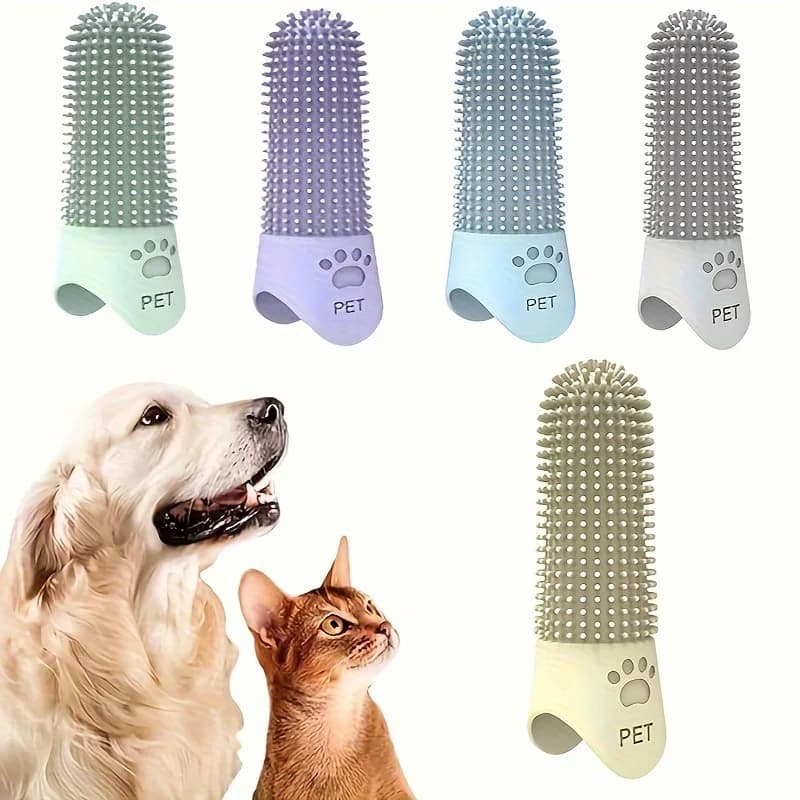 Brosse à dents pour chien en silicone souple 360 °   Brosse à dents à doigts pour chiens et chats, outil de nettoyage des dents Durable pour animaux de compagnie, pour toutes les races